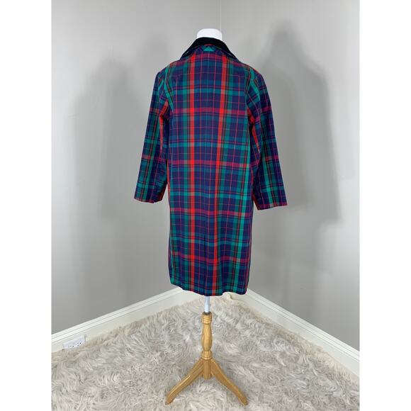 Vintage 50s 60s Plaid Duster OverCoat Midcentury Rockabilly Christmas Holidays - Picture 6 of 10